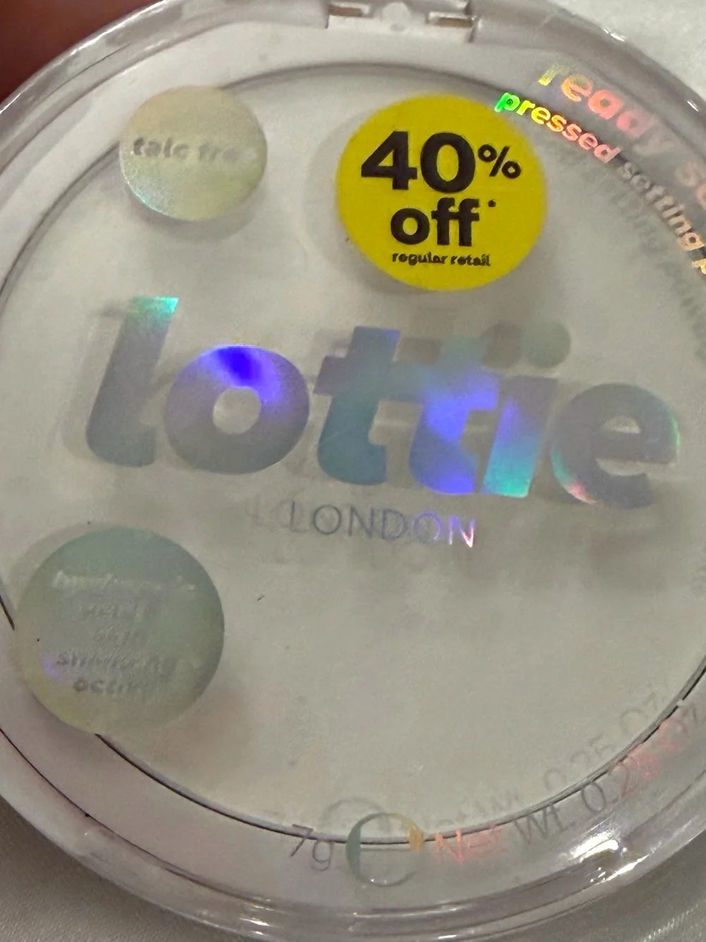 Lottie Ready Set Go Pressed Setting Powder 0.25 oz Sealed TRUE TRANSLUCENT